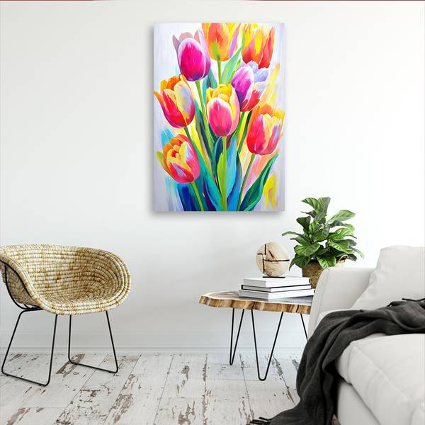Canvas schilderij Tulpen 80 x 120 cm