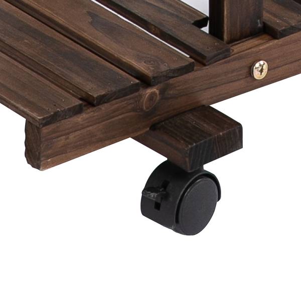 Blumenständer BB5502 Braun - Massivholz - 33 x 80 x 124 cm