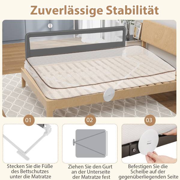 Bettgitter 37958061 Grau - Metall - 1 x 1 x 1 cm