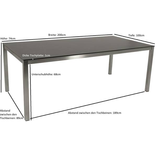 Garnitur LAGOS XL 9-teilig Grau - Aluminium - 255 x 76 x 255 cm