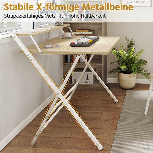 Computertisch ARJ41 Beige - Metall - 61 x 90 x 107 cm