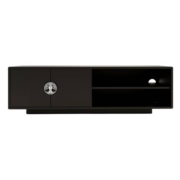 Tv-Schrank Dancan Lotta Schwarz - Chrom - 139 x 41 x 40 cm