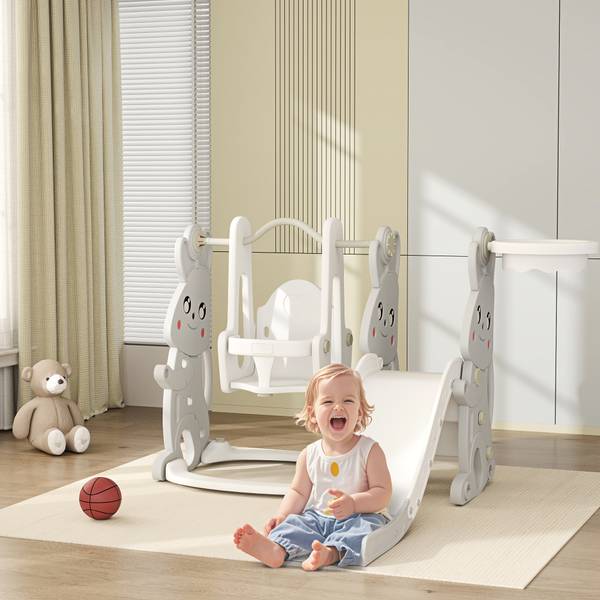Kinderschaukel 2er Set 331-082V00GY Grau - Kunststoff - 148 x 107 x 160 cm