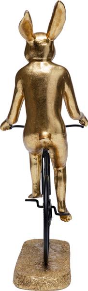 Deko Objekt Cyclist Rabbit Gold - Stahl - Polyresin - 29 x 39 x 14 cm