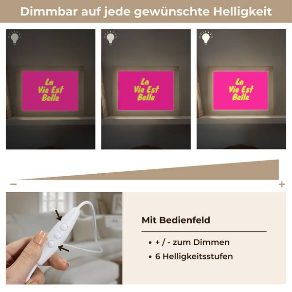WANDLEUCHTE Schriftzug 20 x 15 cm