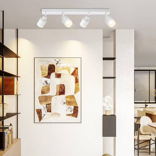 Plafondlamp Lemon II met 4 lichtbronnen wit - metaal - 5 x 16 x 55 cm