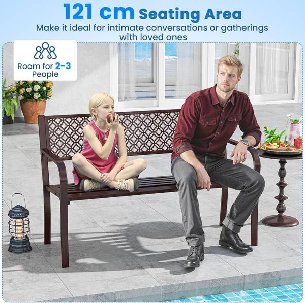 Gartenbank ZB34318SPDE Braun - Metall - 59 x 82 x 127 cm