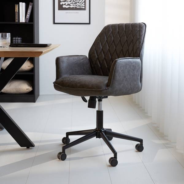 Bürostuhl Novan Grau - Baumwollstoff - 57 x 87 x 52 cm