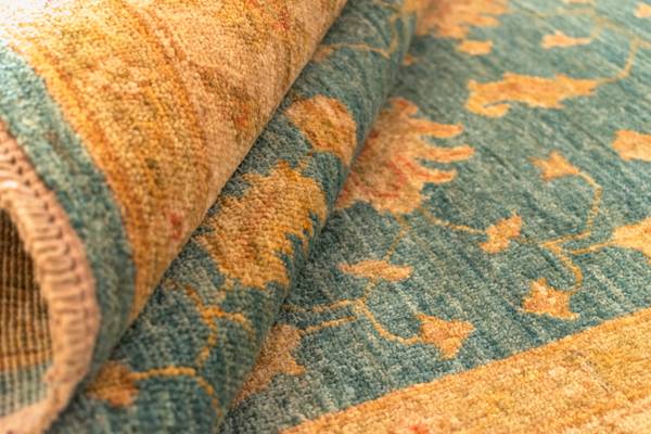Tapis Ziegler LII Bleu - Laine - 123 x 1 x 187 cm