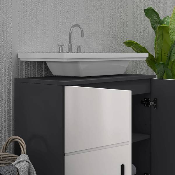 Badezimmerschrank 834-619V90LG Grau - Holzwerkstoff - 30 x 60 x 60 cm