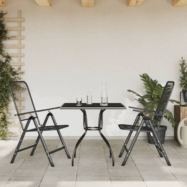 Garten Essgruppe 3033356-1 (3-teilig) Grau - Netzstoff - 80 x 72 x 80 cm