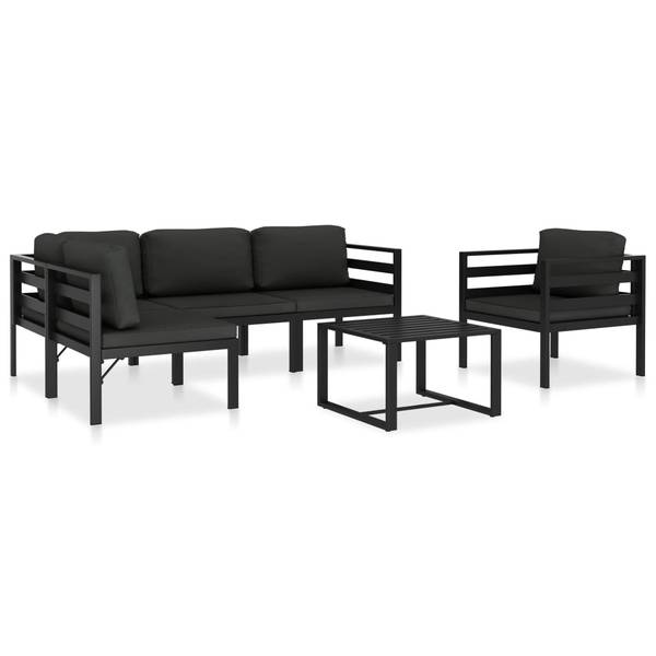 Garten-Lounge-Set 49233 (6-teilig) Grau - Aluminium - 60 x 66 x 198 cm