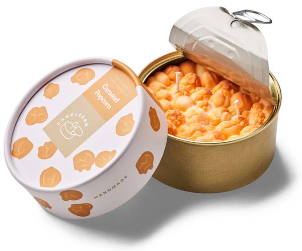 Duftkerze Caramel Popcorn Beige - Wachs - 10 x 6 x 10 cm