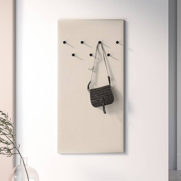 Gepolstert Garderobenpaneel DROMA Weiß - Holzwerkstoff - Textil - 68 x 137 x 3 cm