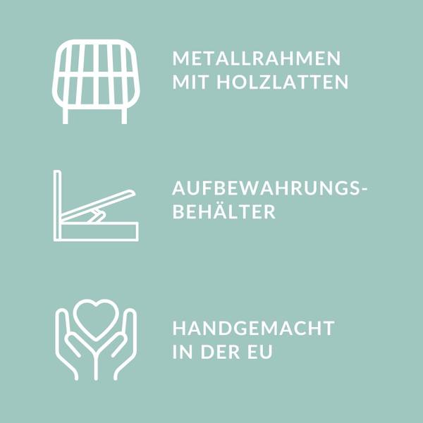 Polsterbett Koji Dunkelgrün - Liegefläche Breite: 140 cm