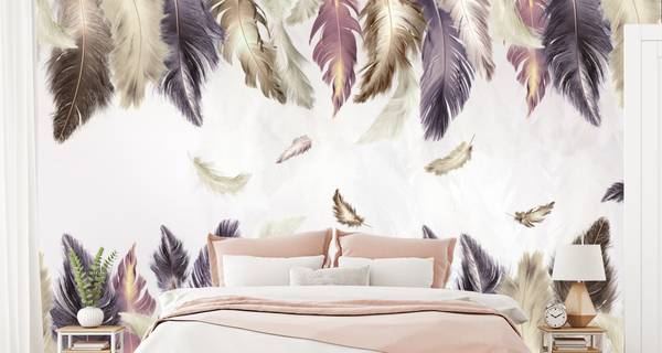 Fototapete bunte FEDERN Abstraktion 405 x 270 x 270 cm