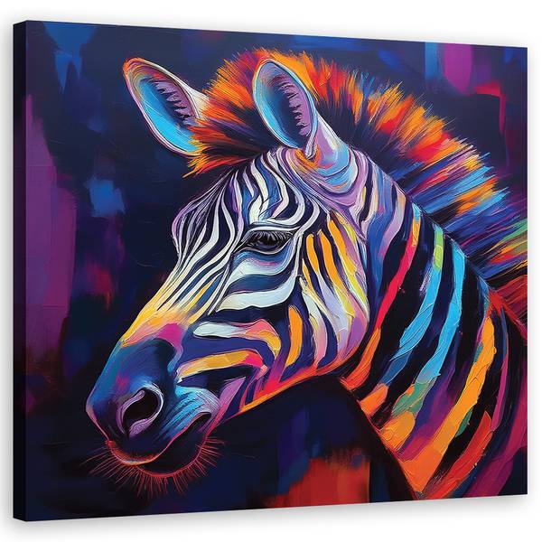 Tableau déco zèbre animal pop art 30 x 30 cm