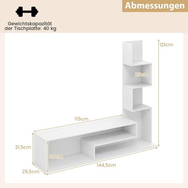 TV Lowboard TH32924 Weiß