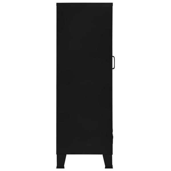 Armoire de bureau 145355 Noir - Acier - 75 x 120 x 75 cm