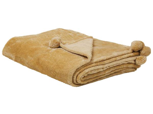 Kuscheldecke SAITLER Senfgelb - Gelb - 200 x 2 x 200 cm