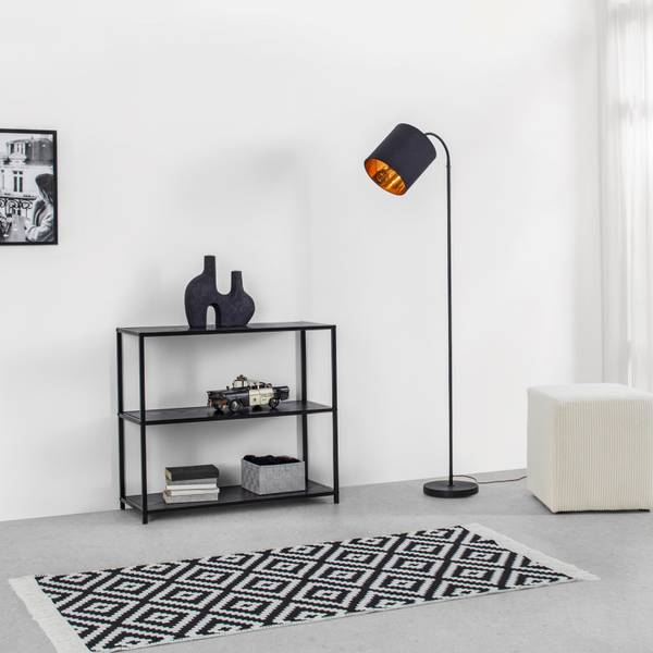 Regal BASTIAN Schwarz - Holzwerkstoff - Metall - 77 x 68 x 30 cm