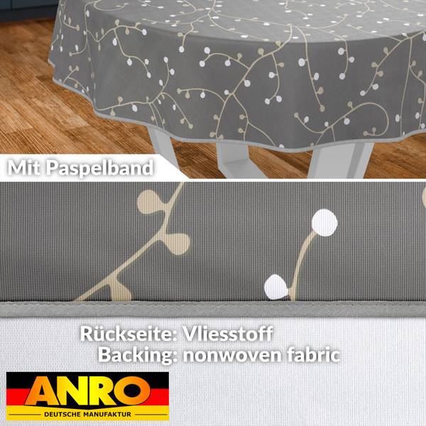 Wachstuchtischdecke Elena mit SAUM 120 x 120 cm