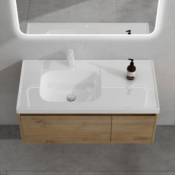 Waschtisch Salerno Eiche Wotan Dekor - Breite: 100 cm