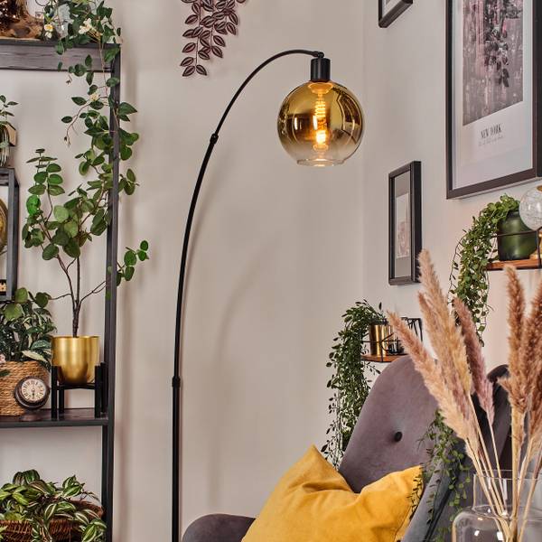 Stehlampe Cesaro Gold - Aluminium - Klarglas - Marmor - 45 x 170 x 120 cm