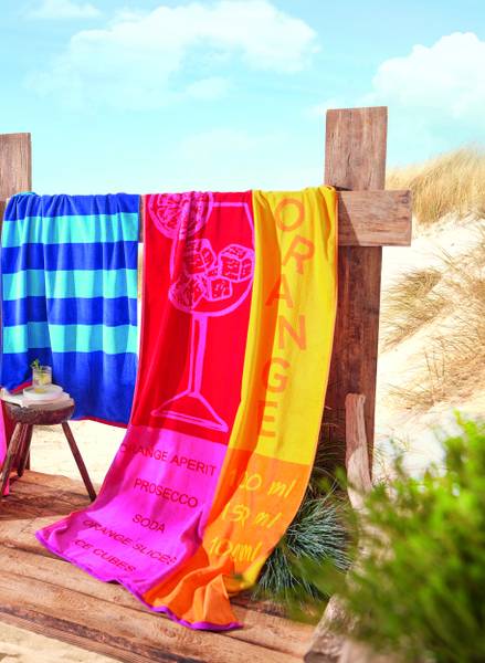 Strandtuch Aperitif Rot - Baumwollstoff - 80 x 1 x 180 cm