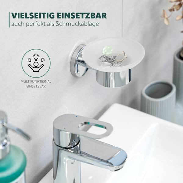 Seifenschale Lucente 67740 Silber - Metall - 13 x 11 x 7 cm