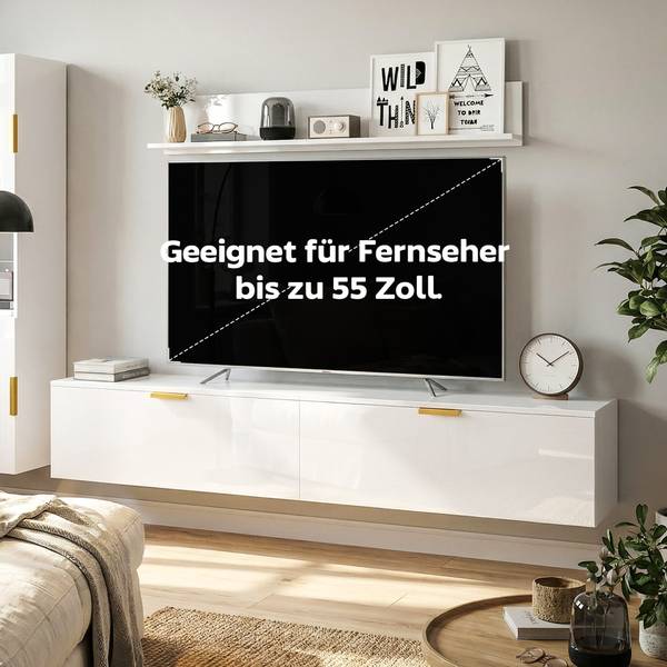 Wohnwand 83B-692V90WT 4er Set Weiß - Holzwerkstoff - 33 x 30 x 180 cm
