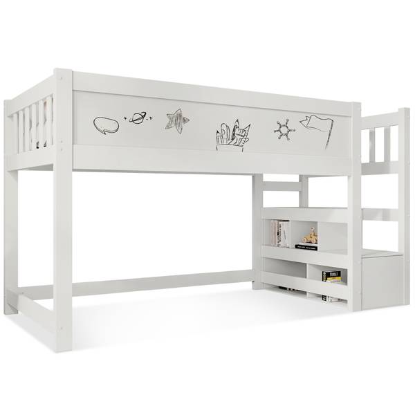 Kinderbett K-886 Weiß - Holzwerkstoff - 97 x 113 x 244 cm