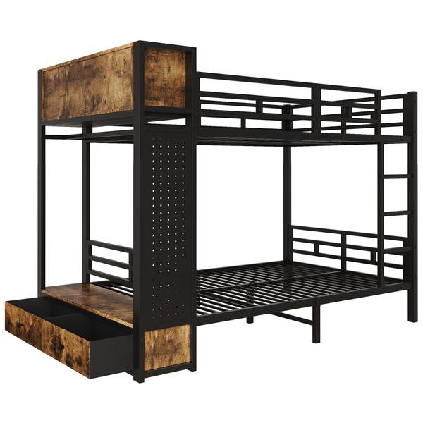 Etagenbett TIEHEI76 Ⅰ Schwarz - Metall - 126 x 177 x 234 cm