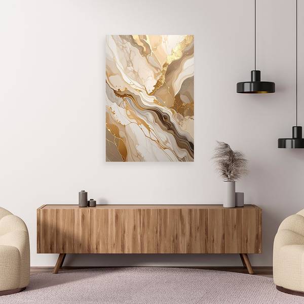 Wandbild Abstrakte Motive Weiß - Polyester - 40 x 60 x 3 cm
