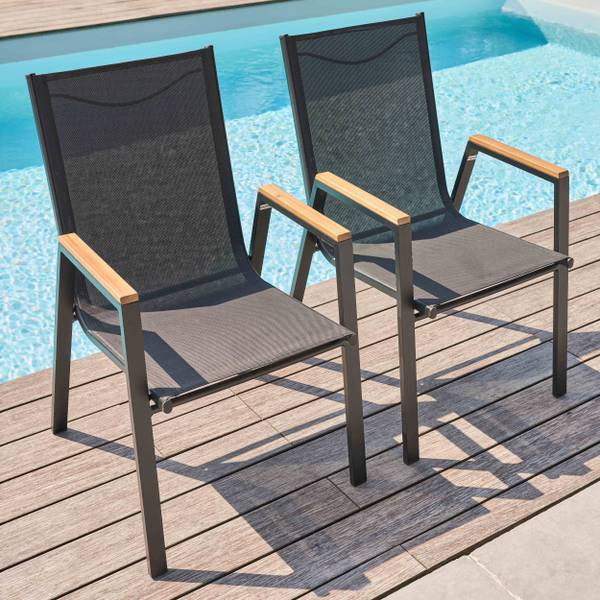 Sesseln 2er-set Stella Braun - Massivholz - 56 x 94 x 62 cm