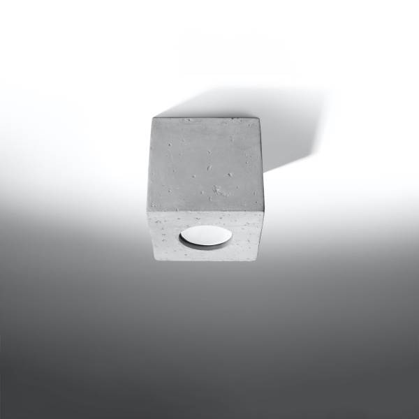 Deckenlampe Quad Grau - Beton - 10 x 10 x 10 cm