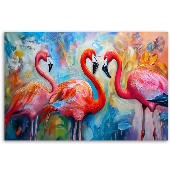 Wandbild flamingos vögel tiere 90 x 60 cm