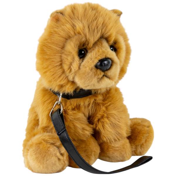 Kuscheltier Chow-Chow mit Leine Braun - Kunstfell - 15 x 25 x 23 cm