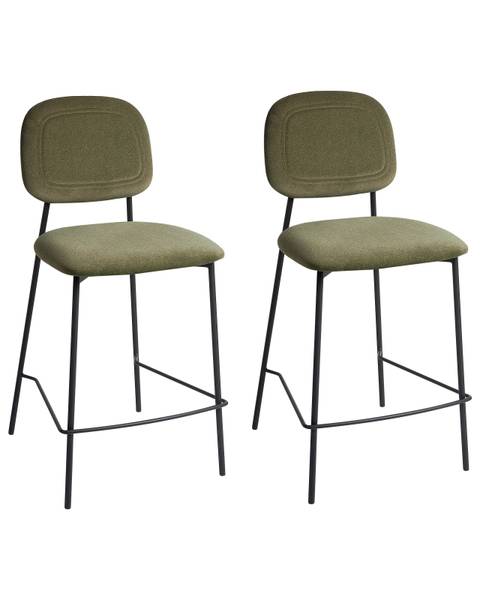 Tabouret de bar DUETTE Noir - Vert - Vert olive