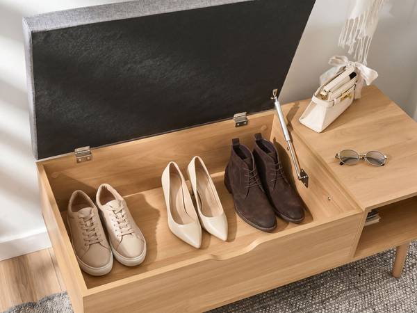 Schuhschrank BOURKE Braun - Holzwerkstoff - 110 x 43 x 46 cm