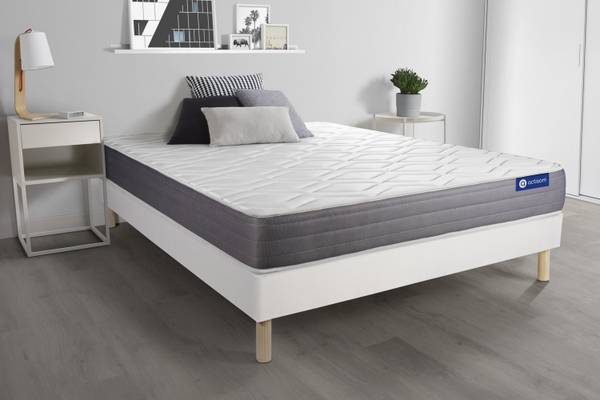 Bettgestell und Matratze Actilatex drea Weiß - Massivholz - 120 x 51 x 210 cm