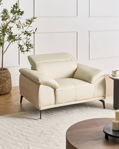 Sessel VEJEN Beige - Schwarz - Textil - 112 x 91 x 92 cm