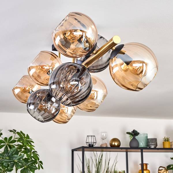 Deckenleuchte Cesaro Braun - Grau - Metall - 24 x 36 x 101 cm