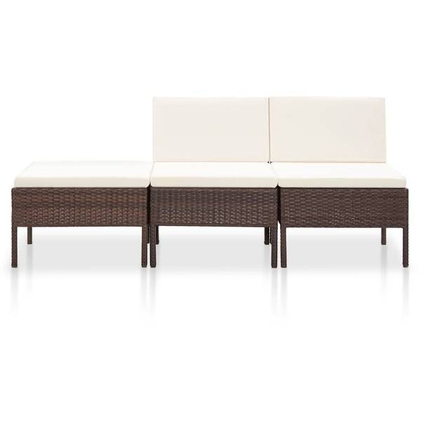 Tuin Loungeset 3001269 set van 3 bruin - polyester - staal - 69 x 67 x 57 cm