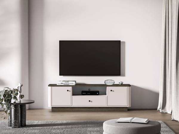 TV-Lowboard VILAVIO Grau - Stahl - Melamin - 160 x 50 x 40 cm