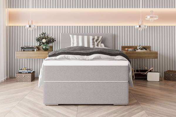 Boxspringbett Phönix Mini Hellgrau - Liegefläche Breite: 100 cm