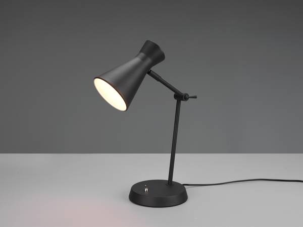 LED Schreibtischleuchte 50cm Schwarz Schwarz - Metall - 23 x 50 x 23 cm