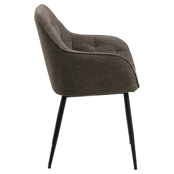 Esszimmerstuhl Brooke 2er Set Grau - Textil - 58 x 83 x 55 cm