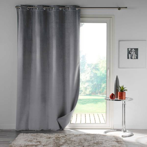 Halbdeckende Vorhänge 3505391025627 Grau - Textil - 140 x 250 x 250 cm