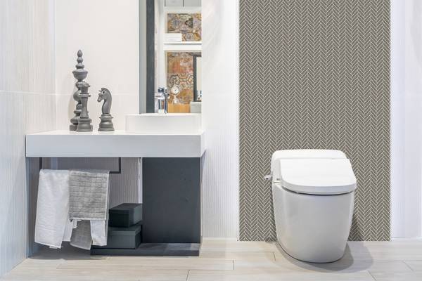 Selbstklebendes Wandpaneel Jode Beige - Polyester PVC - 100 x 50 x 0 cm